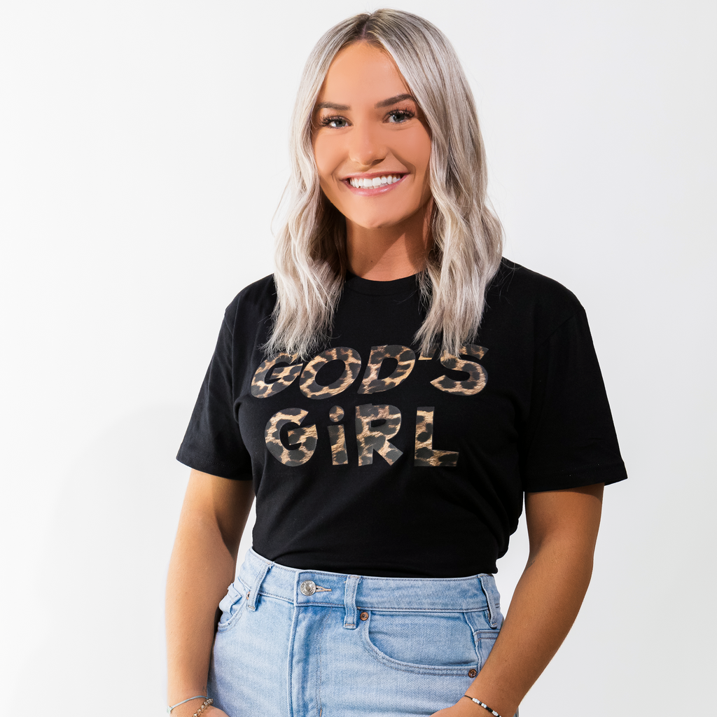 God's Girl Leopard T-Shirt - Black - RTK Style