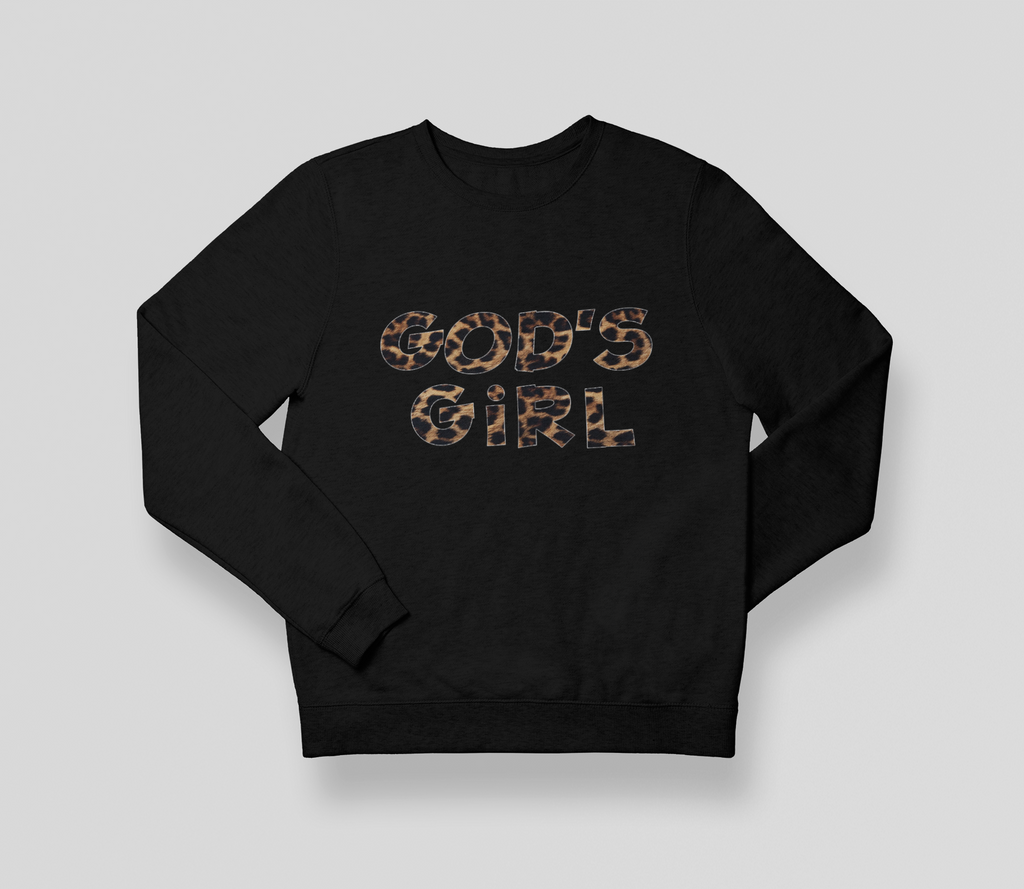 God's Girl Leopard Sweatshirt - Black - RTK Style