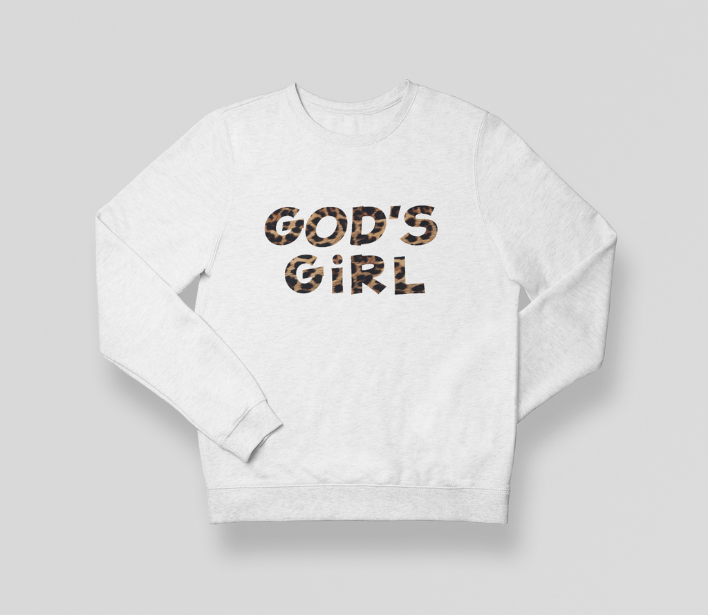 God's Girl Leopard Sweatshirt - White - RTK Style